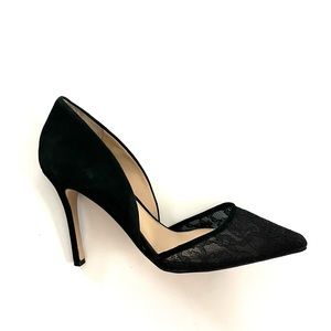 BCBGeneration Black Lace and Suede Pointed Heels ❤️Offers